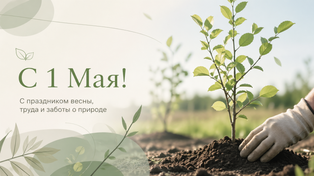 С 1 Мая — с днём весны, труда и добрых дел 🌿