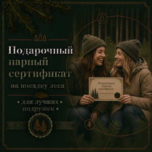 Подарочный парный сертификат на посадку леса для подружек
