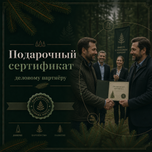 Подарочный сертификат на посадку леса деловому партнёру