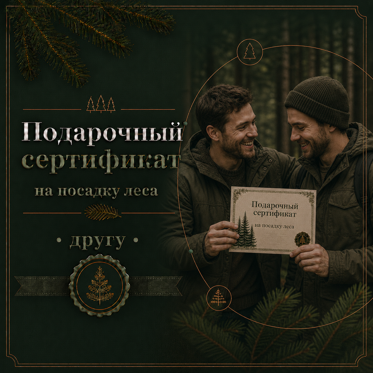 Подарочный сертификат на посадку леса другу
