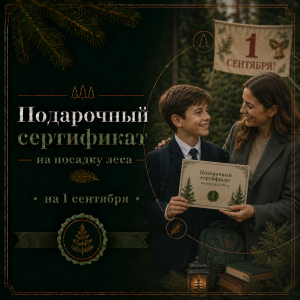 Подарочный сертификат на посадку леса на 1 сентября