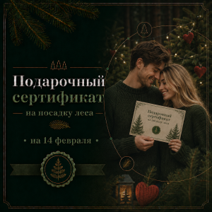 Подарочный сертификат на посадку леса на 14 февраля