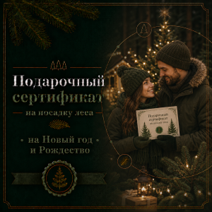Подарочный сертификат на посадку леса на Новый год и Рождество
