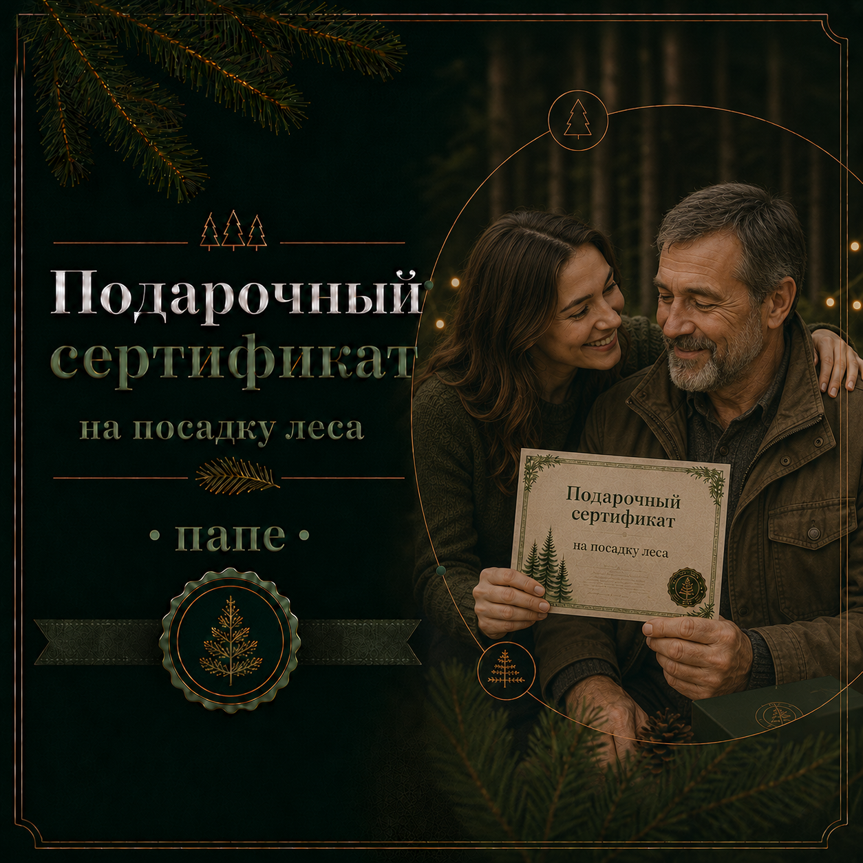 Подарочный сертификат на посадку леса папе