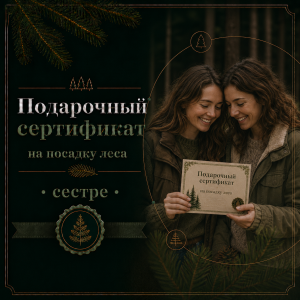 Подарочный сертификат на посадку леса сестре